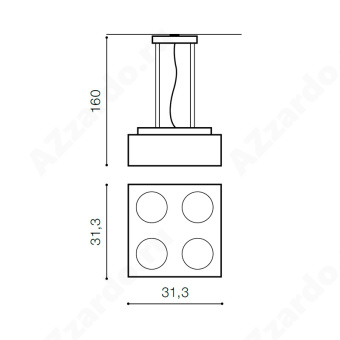 Подвесной светильник Azzardo Paulo 4 230V Pendant AZ1916
