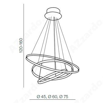 Подвесная люстра Azzardo Wheel 3 Dimm AZ2920