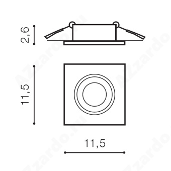 Встраиваемый светильник Azzardo Hugo 1 downlight AZ1733 (Без рефлектора)