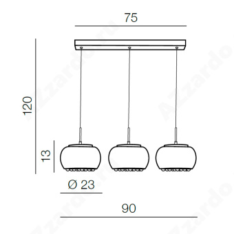 Подвесной светильник Azzardo Burn 3 line AZ2454