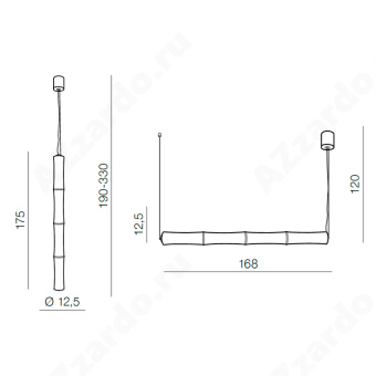 Подвесной светильник Azzardo Bamboo 4 pendant AZ1902