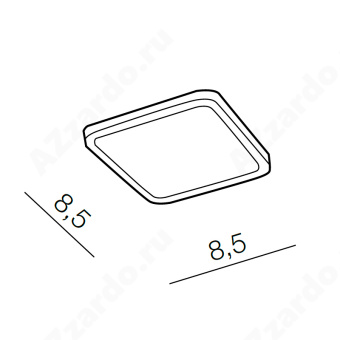 Встраиваемый светильник Azzardo Slim 9 Square AZ4376