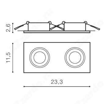 Встраиваемый светильник Azzardo Hugo 2 downlight AZ1738 (Без рефлектора)