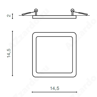 Встраиваемый светильник Azzardo Slim 15 Square AZ2836