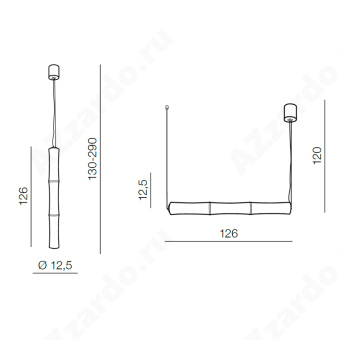 Подвесной светильник Azzardo Bamboo 3 pendant AZ1901