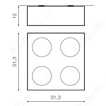 Накладной светильник Azzardo Paulo 4 12V AZ1798