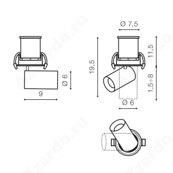 Встраиваемый светильник Azzardo Luna 15W Dim AZ2829